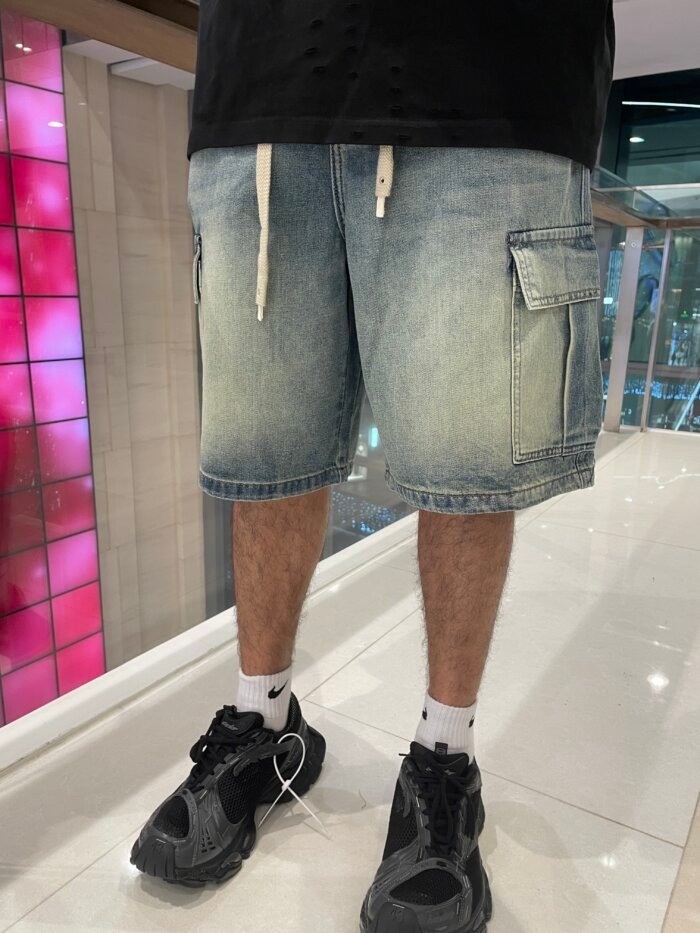 شورت جينز كارجو رجالي واسع